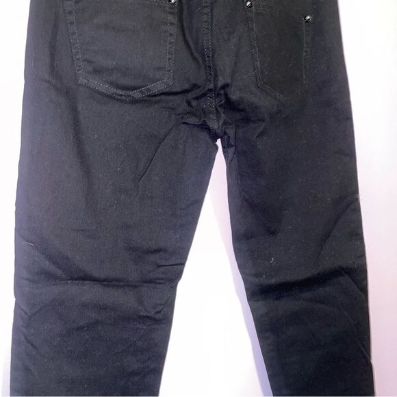 Mango SKinny Jeans Size 10 Black w Black Sequin - Picture 9 of 10